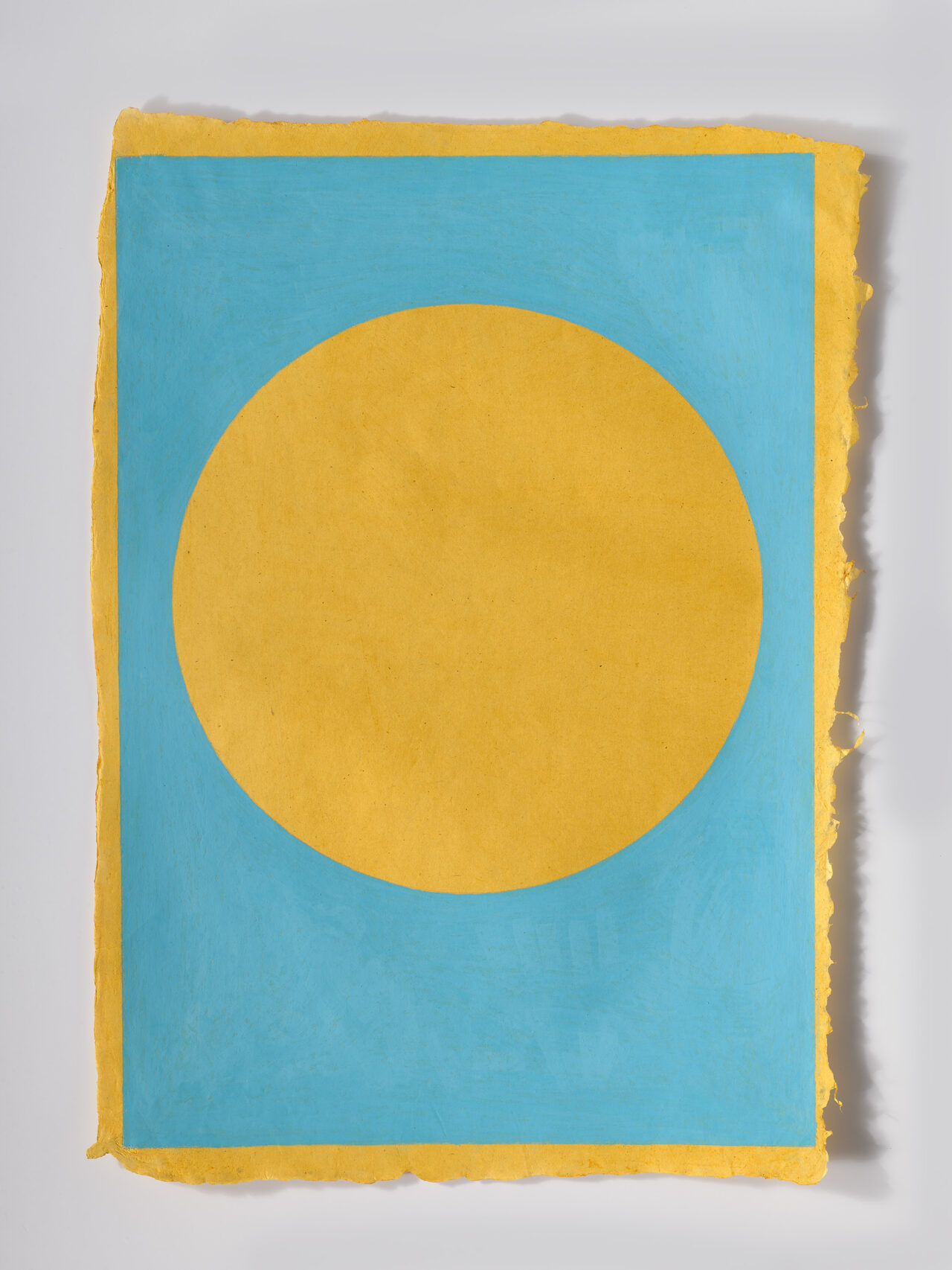 Circle 13, wax on handmade paper, 55 x 40 cm, 2024