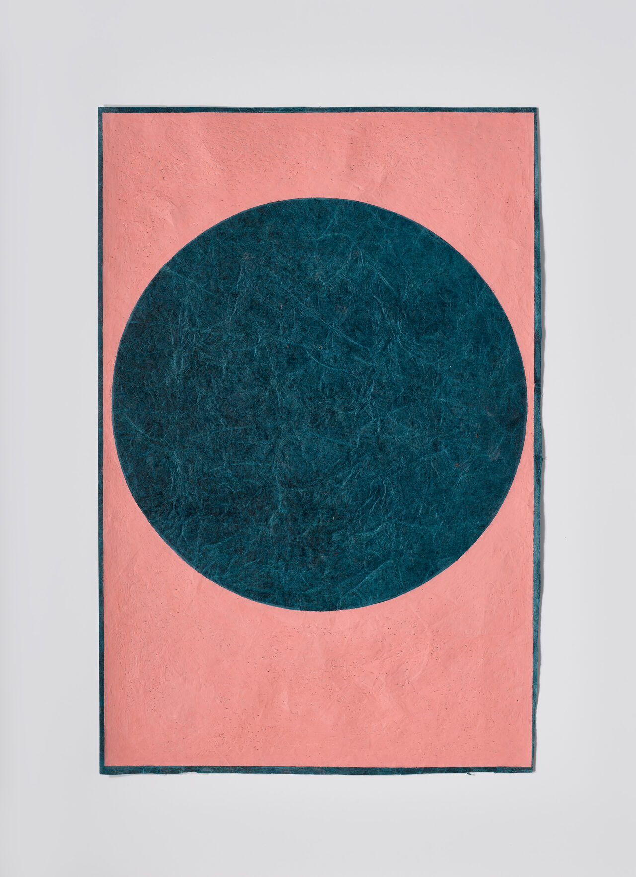 Circle 4, wax on handmade paper, 75 x 50 cm, 2024