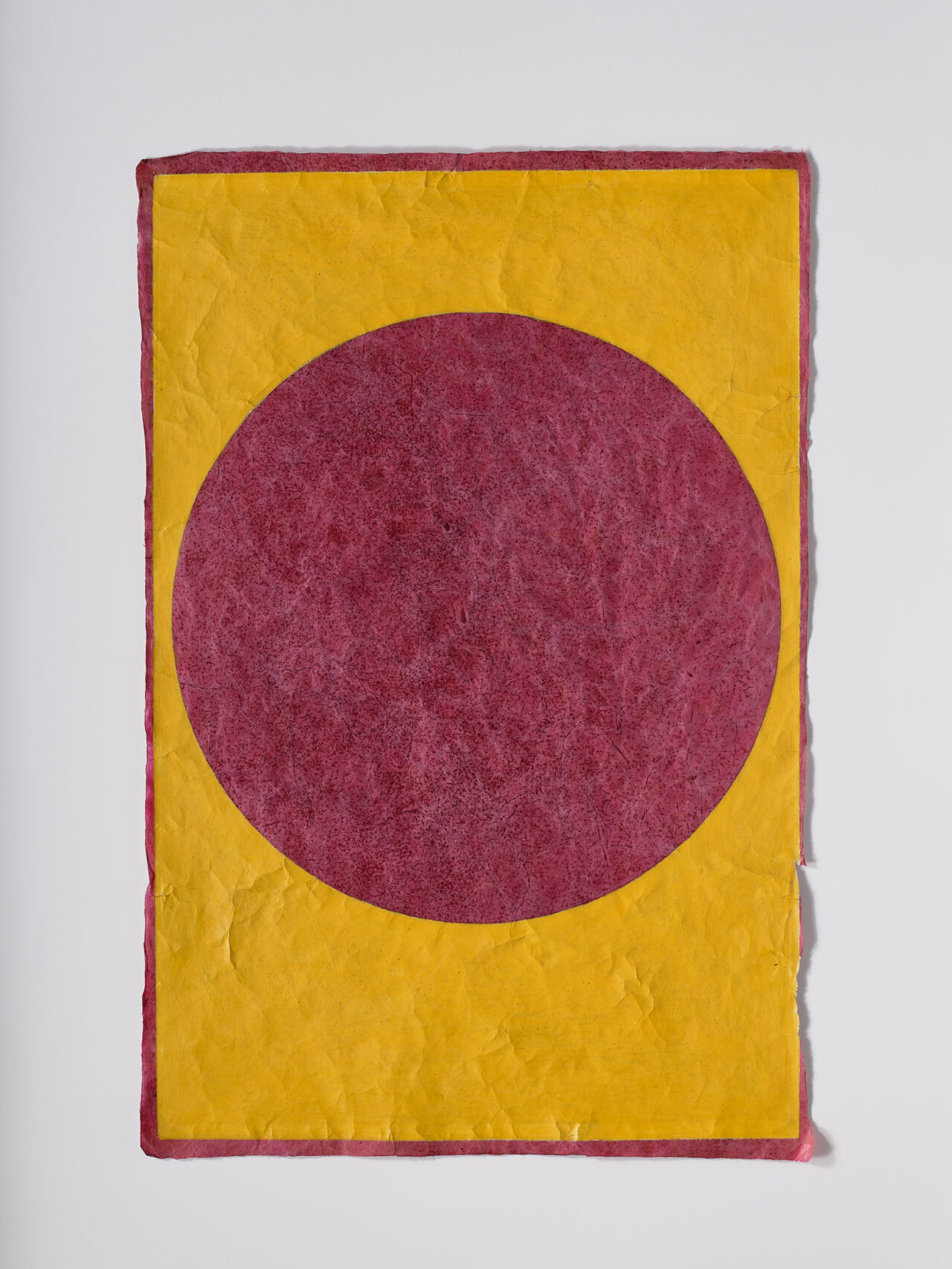 Circle 5, wax on handmade paper, 70 x 50 cm, 2024