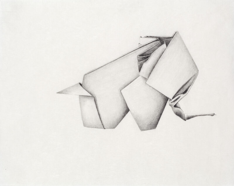 Detail 9: Origami elephant from Memory Box Drawn from Memory graphite on paper 15 3x 122 cm, 2012